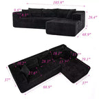 Famapy Canapé d'angle moderne compressé : Confort et style pour les espaces de vie contemporains, canapé en coton compressé sans assemblage avec méridienne.
