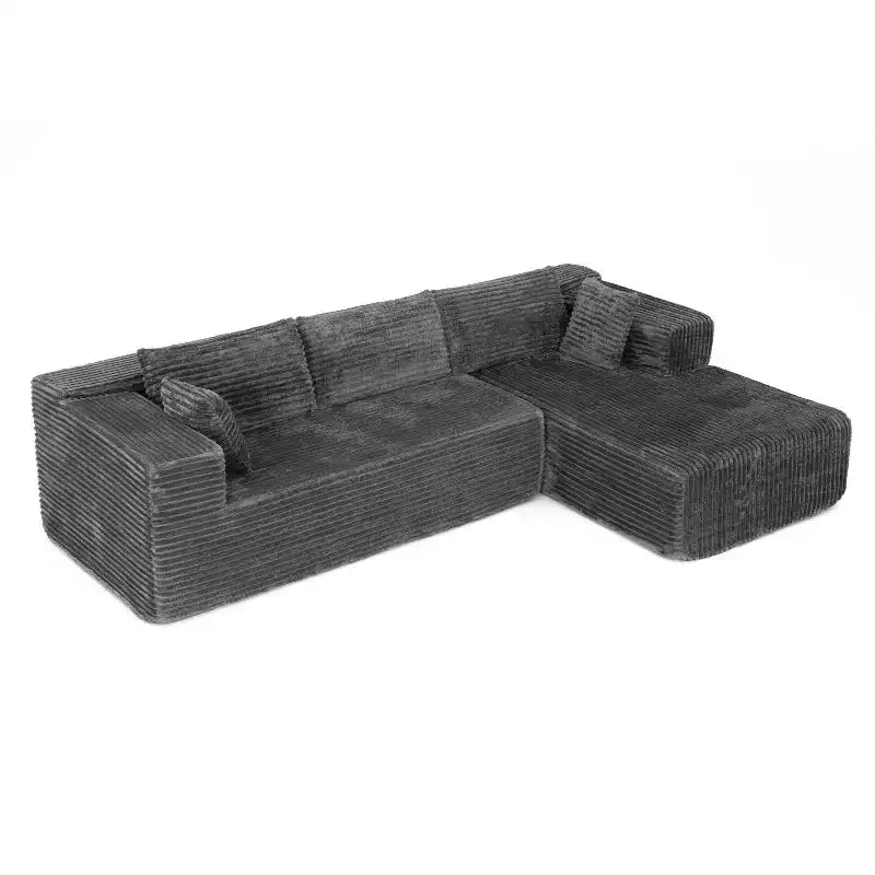 Famapy Canapé d'angle moderne compressé : Confort et style pour les espaces de vie contemporains, canapé en coton compressé sans assemblage avec méridienne.