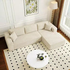 Famapy Canapé d'angle moderne compressé : Confort et style pour les espaces de vie contemporains, canapé en coton compressé sans assemblage avec méridienne.