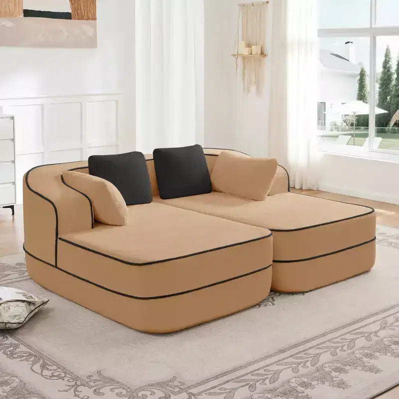 77.2 Canapé Teddy, éponge 32D, sans ossature, deux chaises longues, convertible, couleur contrastée, symétrique, salon
