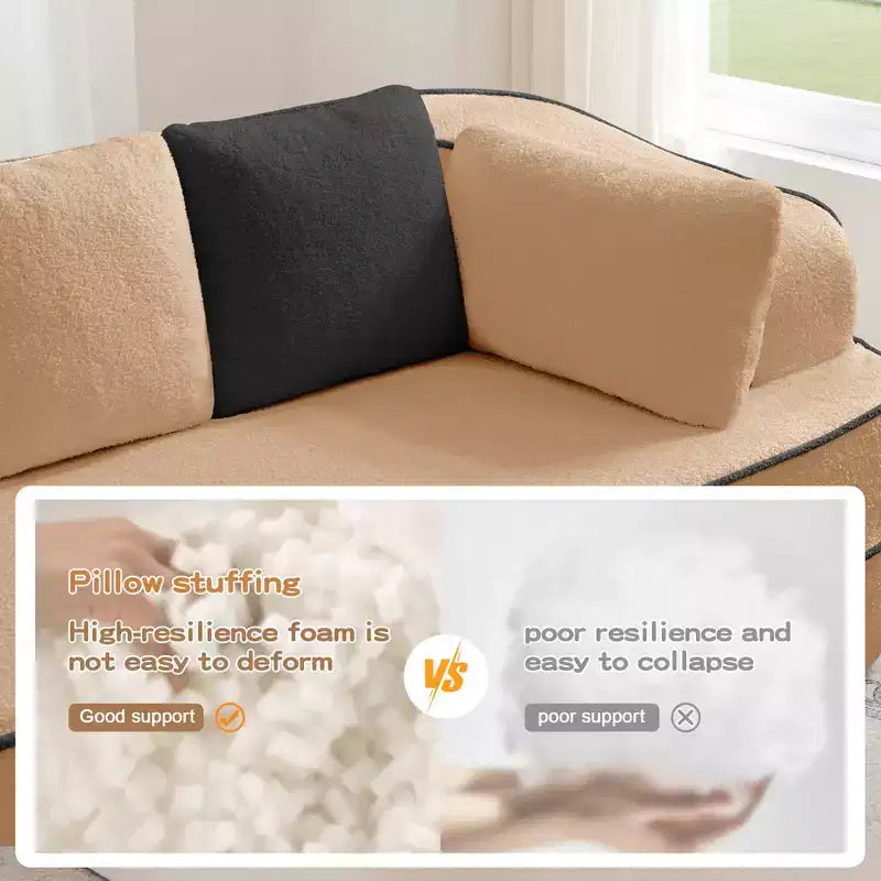 77.2 Canapé Teddy, éponge 32D, sans ossature, deux chaises longues, convertible, couleur contrastée, symétrique, salon