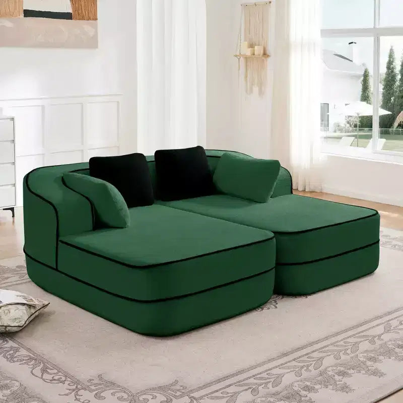 77.2 Canapé Teddy, éponge 32D, sans ossature, deux chaises longues, convertible, couleur contrastée, symétrique, salon