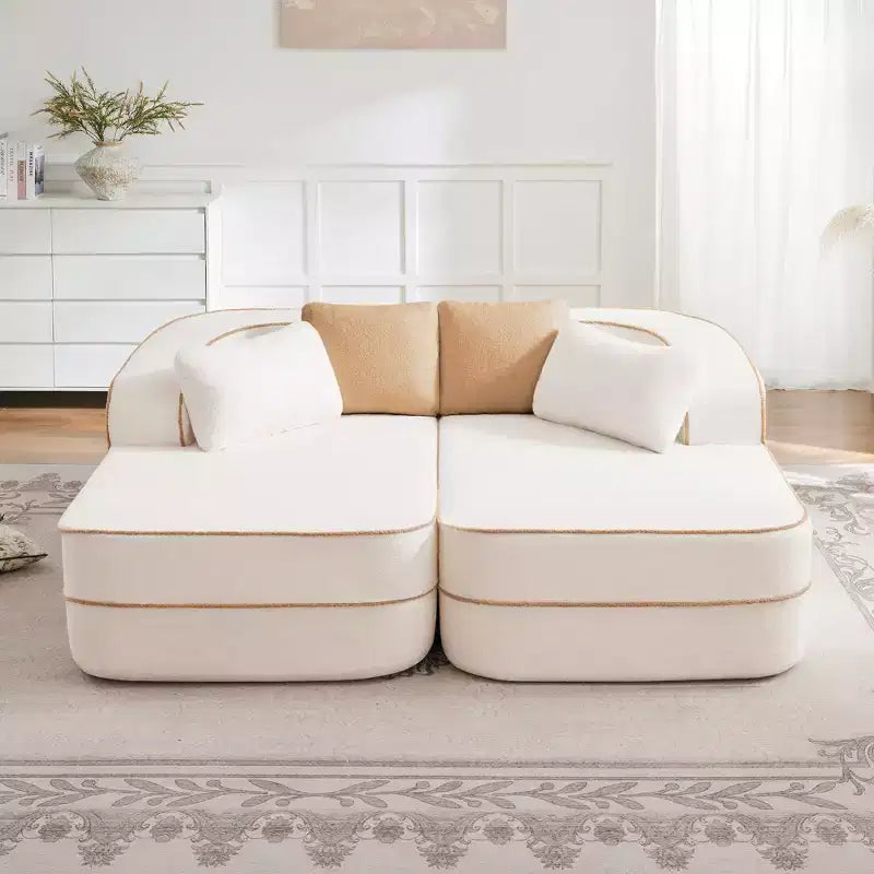 77.2 Canapé Teddy, éponge 32D, sans ossature, deux chaises longues, convertible, couleur contrastée, symétrique, salon