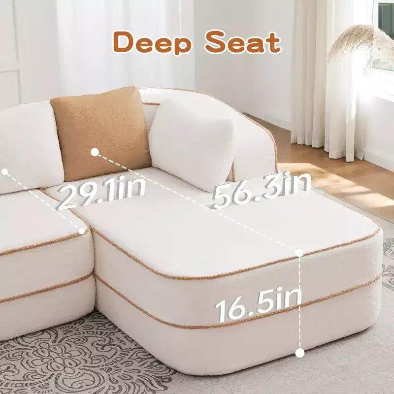 77.2 Canapé Teddy, éponge 32D, sans ossature, deux chaises longues, convertible, couleur contrastée, symétrique, salon