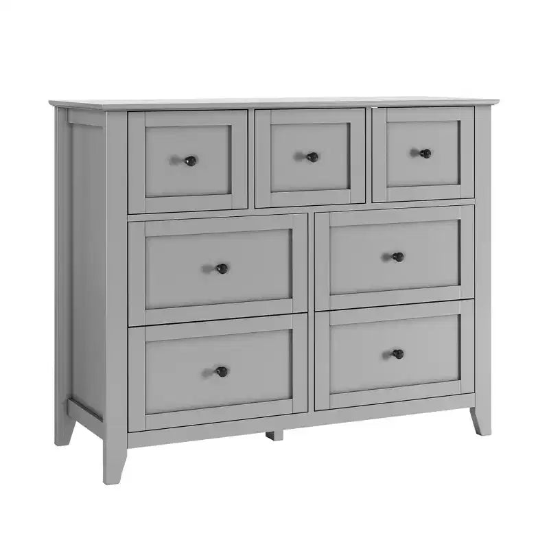 Commode en bois CuisinSmart pour chambre à coucher, commode à 7 tiroirs avec poignée en métal, organisateur de rangement de placard pour salon, couloir, chambre à coucher