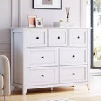 Commode en bois CuisinSmart pour chambre à coucher, commode à 7 tiroirs avec poignée en métal, organisateur de rangement de placard pour salon, couloir, chambre à coucher