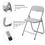 Lot de 4 chaises pliantes avec coussin et pieds en métal, patins antidérapants pour événements extérieurs et intérieurs portables