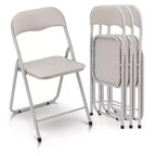 Lot de 4 chaises pliantes avec coussin et pieds en métal, patins antidérapants pour événements extérieurs et intérieurs portables