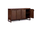 Buffet 4 portes Hatteras Modern Boho avec accents en bois massif et rotin naturel - Teamson Home