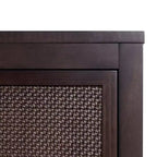Buffet 4 portes Hatteras Modern Boho avec accents en bois massif et rotin naturel - Teamson Home