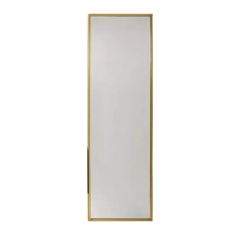 Okak Miroir rectangulaire intégral 77*27.5IN avec cadre en acier inoxydable, miroir de sol avec trous de suspension, miroir mural pour salon, chambre à coucher, doré