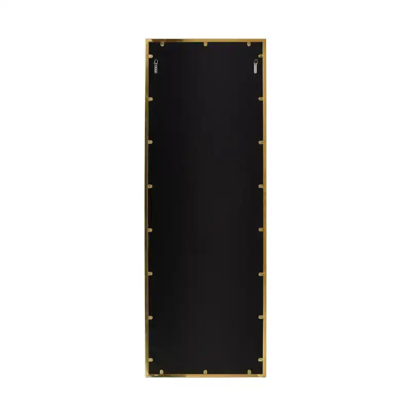 Okak Miroir rectangulaire intégral 77*27.5IN avec cadre en acier inoxydable, miroir de sol avec trous de suspension, miroir mural pour salon, chambre à coucher, doré