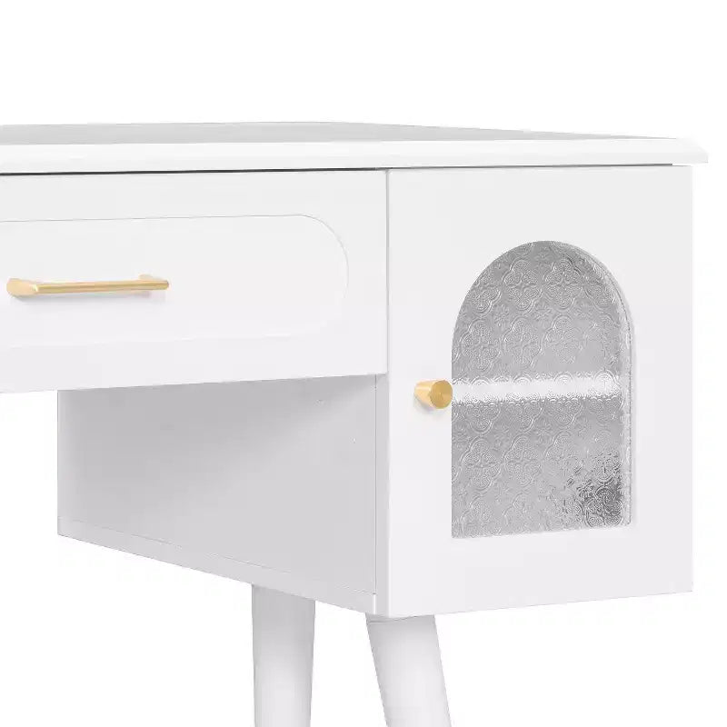 Homy Casa Coiffeuse avec Tabouret et Meubles de Rangement pour Chambre ou Dressing, Blanc
