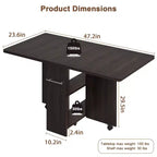 Table de salle à manger pliante pour cuisine, table de salle à manger peu encombrante avec étagère de rangement, table de cuisine à abattants extensible pour petit espace