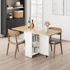 Table de salle à manger pliante pour cuisine, table de salle à manger peu encombrante avec étagère de rangement, table de cuisine à abattants extensible pour petit espace