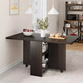 Folding Dining Table for Kitchen, Space Saving Dining Table with Storage Shelf, Expandable Kitchen Drop Leaf Table for Small Space