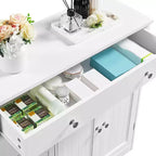 Meuble de salle de bain autoportant Dcolora, Armoire de rangement pratique avec 4 tiroirs et 2 portes