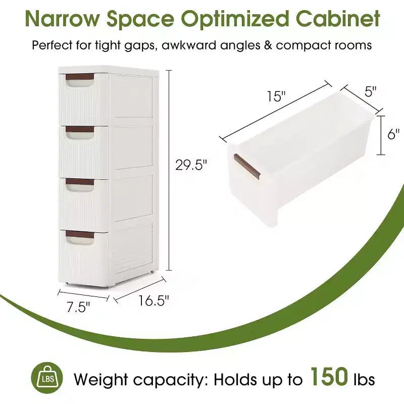 Dcolora Armoire de Rangement Étroite à 3 Tiroirs, Meuble de Rangement Fin pour Salle de Bain