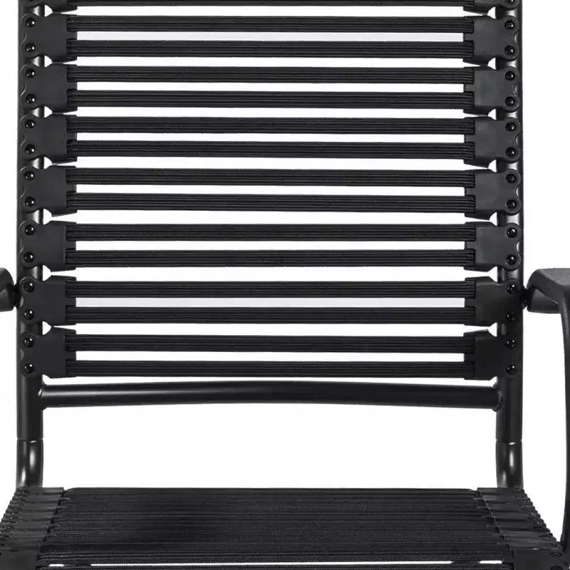 Chaise de bureau pivotante à roulettes en tissu extensible noir HomeRoots