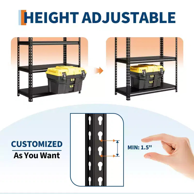 Étagère de rangement de garage à 5 niveaux, étagère utilitaire réglable en acier avec tablettes métalliques, capacité totale de 1746 kg, pour garage, entrepôt, usage intensif
