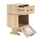 Table de chevet robot pivotante créative avec rangement, finition naturelle
