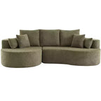 Canapé d'angle incurvé moderne Christopher Knight Home Camilla 106 po à 3 places rembourré avec 7 oreillers