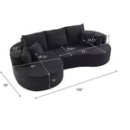 Canapé d'angle incurvé moderne Christopher Knight Home Camilla 106 po à 3 places rembourré avec 7 oreillers