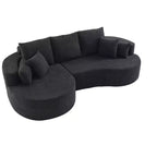 Canapé d'angle incurvé moderne Christopher Knight Home Camilla 106 po à 3 places rembourré avec 7 oreillers