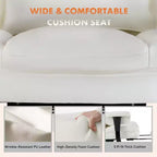 Chaise de bureau MAYEERTY ergonomique dossier haut avec repose-pieds soutien lombaire en cuir PU blanc