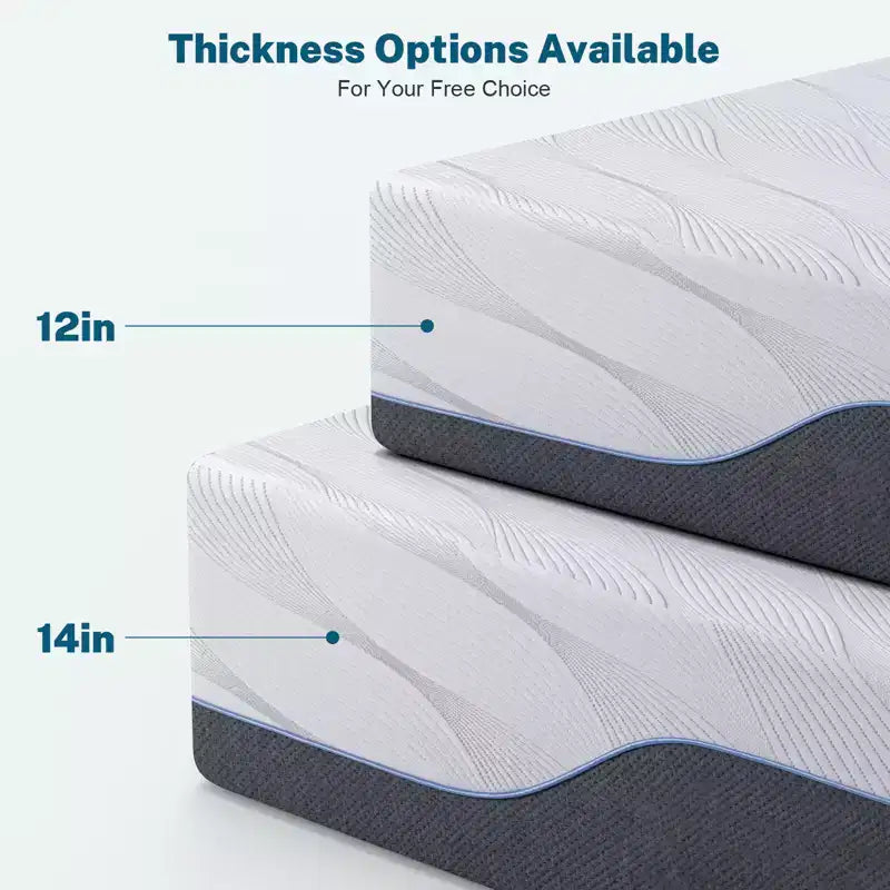 Matelas en mousse à mémoire de forme Dyonery, taille Twin XL, rafraîchissant haut de gamme, thé vert/gel