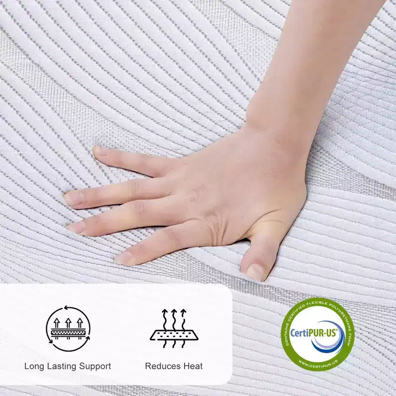 Matelas en mousse à mémoire de forme Dyonery, taille Twin XL, rafraîchissant haut de gamme, thé vert/gel