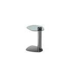 HomeStock Table d'appoint ronde de 15 po de hauteur en acier inoxydable, couleur grise, 1 pièce