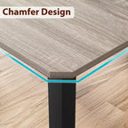 COZONY 78,7 Grande Table à Manger Rectangulaire pour 6 à 8 Personnes, Table de Cuisine Industrielle en Bois avec Cadre Métallique Robuste pour Salle à Manger, Restaurant (Sans Chaises)