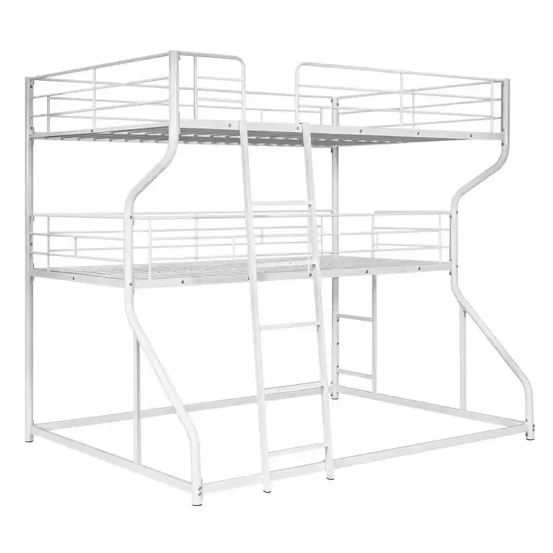 Lit superposé triple Okak double sur grand lit, lits superposés robustes pour enfants avec 2 échelles, cadres de lit pour chambre à coucher, dortoir