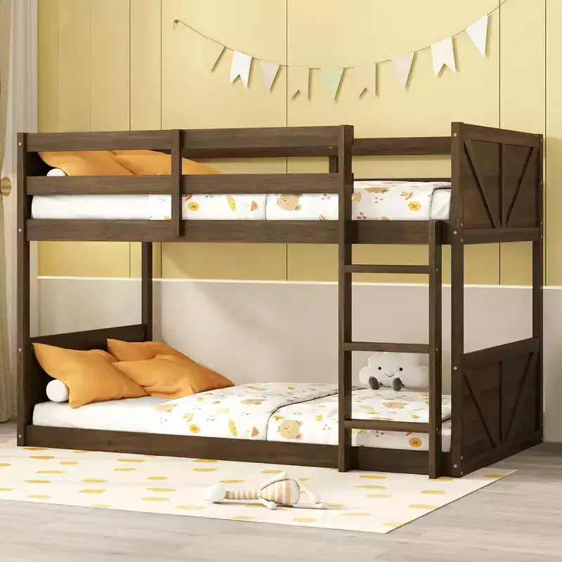 Lit superposé triple Okak double sur grand lit, lits superposés robustes pour enfants avec 2 échelles, cadres de lit pour chambre à coucher, dortoir