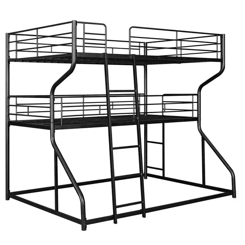 Lit superposé triple Okak double sur grand lit, lits superposés robustes pour enfants avec 2 échelles, cadres de lit pour chambre à coucher, dortoir