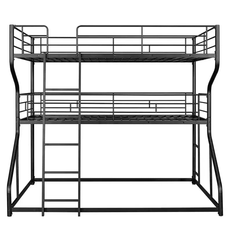Lit superposé triple Okak double sur grand lit, lits superposés robustes pour enfants avec 2 échelles, cadres de lit pour chambre à coucher, dortoir