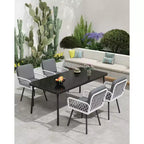 Lot de 4 chaises de salle à manger d'extérieur, fauteuils de patio tout temps avec coussins et rotin tressé à la main