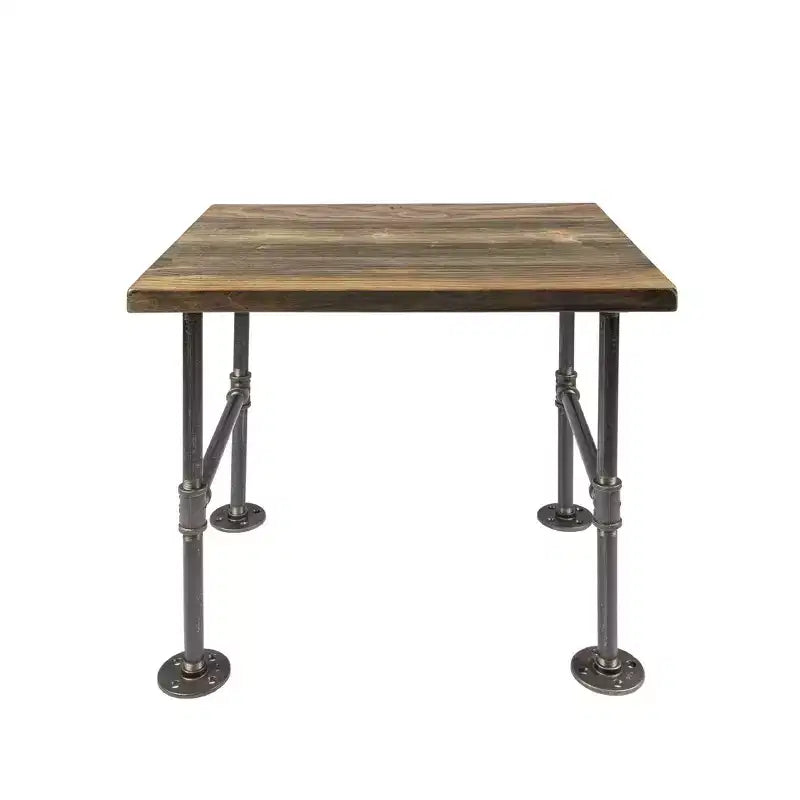 RESTORE Boulder Black Solid Wood End Table by Pipe Decor