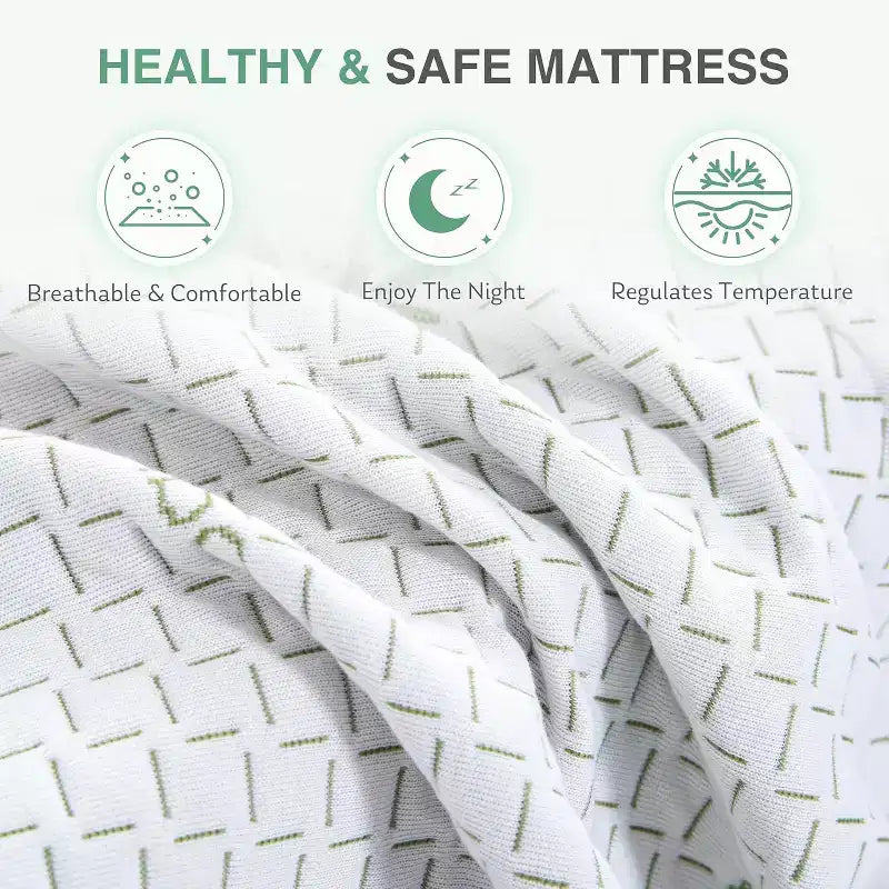 Matelas en mousse à mémoire de forme 8 à 10 pouces en boîte, mousse gel de fermeté moyenne avec housse en bambou rafraîchissante, sans fibre de verre, certifié CertiPUR-US