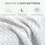 Matelas en mousse à mémoire de forme 8 à 10 pouces en boîte, mousse gel de fermeté moyenne avec housse en bambou rafraîchissante, sans fibre de verre, certifié CertiPUR-US