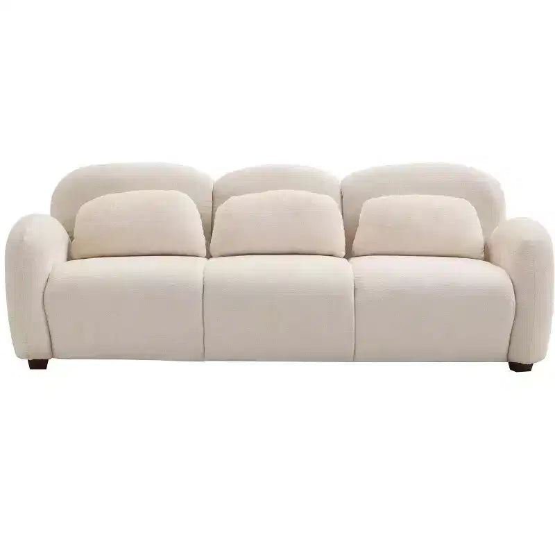 Canapé rembourré Christopher Knight Home Dorian 78" moderne 3 places en bois d'hévéa avec 3 oreillers