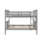 Lit superposé double sur double pour enfants, cadre de lit superposé double avec barrière de sécurité pour chambre à coucher ou dortoir