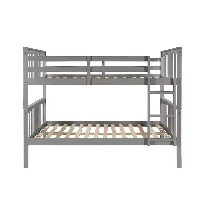 Lit superposé double sur double pour enfants, cadre de lit superposé double avec barrière de sécurité pour chambre à coucher ou dortoir