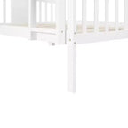 Lit superposé double sur double pour enfants, cadre de lit superposé double avec barrière de sécurité pour chambre à coucher ou dortoir