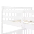 Lit superposé double sur double pour enfants, cadre de lit superposé double avec barrière de sécurité pour chambre à coucher ou dortoir