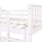 Lit superposé double sur double pour enfants, cadre de lit superposé double avec barrière de sécurité pour chambre à coucher ou dortoir
