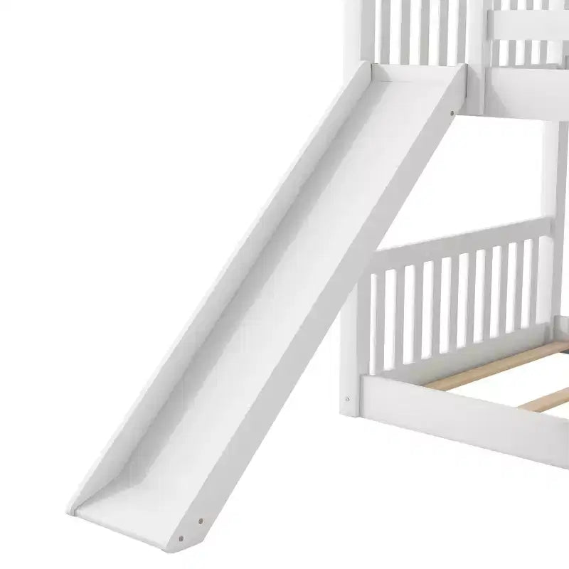 Lits superposés pour enfants, lit superposé jumeau sur jumeau avec toboggan convertible, cadre de lit superposé bas en bois pour tout-petits et adolescents