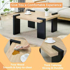 Table basse en bois avec texture grain de bois clair, Table d'appoint moderne pour balcon, chambre, salon, bureau à domicile