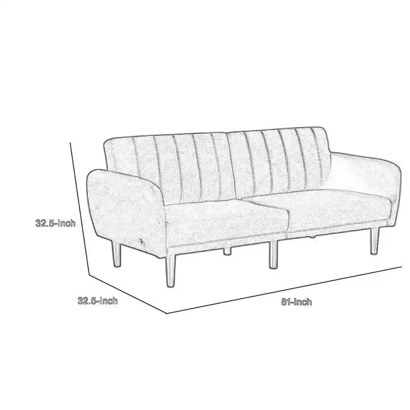Canapé-lit futon pliant Royal Hampton, gris clair, dossier touffeté de style rétro